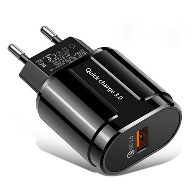Gyorstöltő QC3.0 USB töltő EU USA fali mobiltelefon töltő adapter iPhone 11 XS MAX gyorstöltés Samsunghoz