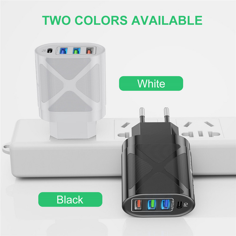 48W PD USB C punjač Quick Charge QC 4.0 PD 3.0 mobilni telefon Brzo punjenje za iphone Xiaomi redmi Travel Type C adapter za punjenje