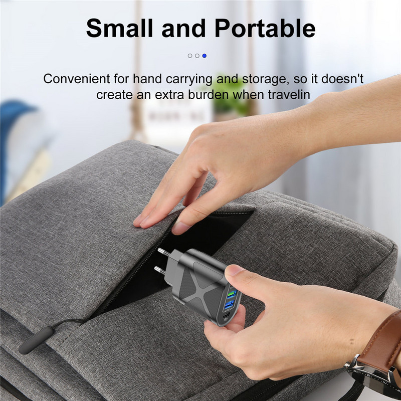 48W PD USB C punjač Quick Charge QC 4.0 PD 3.0 mobilni telefon Brzo punjenje za iphone Xiaomi redmi Travel Type C adapter za punjenje