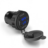 Hot QC 3.0 USB telefon gyorstöltő hálózati adapter LED feszültségmérő feszültség kijelző jármű DC12V-24V vízálló aljzat