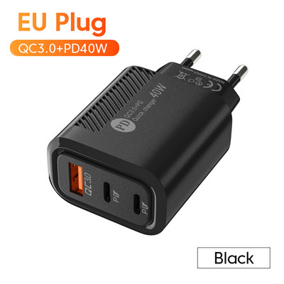 40W PD USB C töltő Gyorstöltő 3.0 Type C töltő fali mobiltelefon adapter iPhone 14 13 Pro Max Xiaomi 12 Poco Samsung telefonhoz