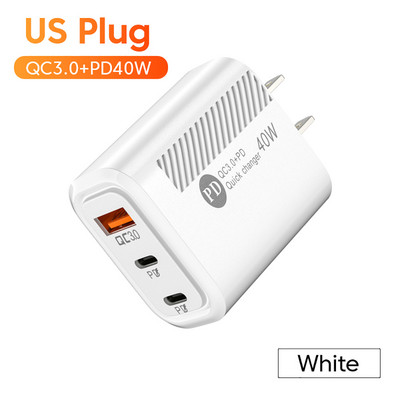 40W PD USB C töltő Gyorstöltő 3.0 Type C töltő fali mobiltelefon adapter iPhone 14 13 Pro Max Xiaomi 12 Poco Samsung telefonhoz