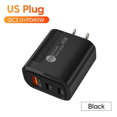 40W PD USB C töltő Gyorstöltő 3.0 Type C töltő fali mobiltelefon adapter iPhone 14 13 Pro Max Xiaomi 12 Poco Samsung telefonhoz