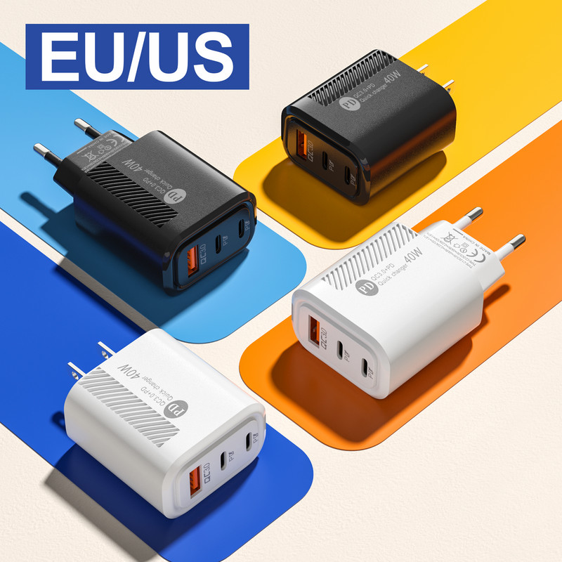 40W PD USB C punjač Quick Charge 3.0 Type C punjač Zidni adapter za mobilni telefon za iPhone 14 13 Pro Max Xiaomi 12 Poco Samsung