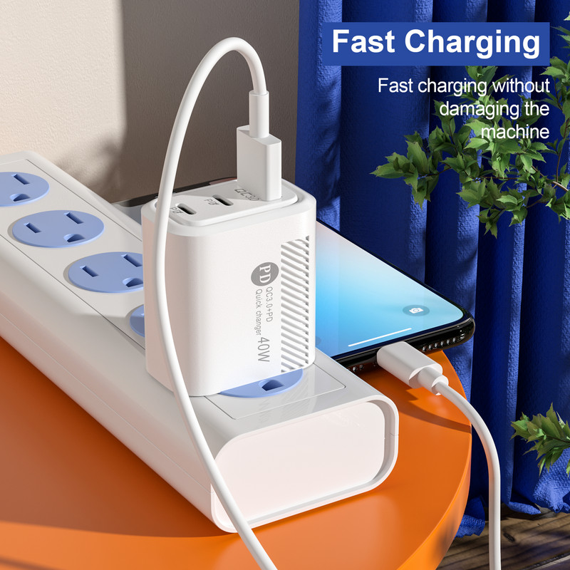 40W PD USB C punjač Quick Charge 3.0 Type C punjač Zidni adapter za mobilni telefon za iPhone 14 13 Pro Max Xiaomi 12 Poco Samsung