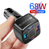 Dual USB C autós töltő Gyorstöltés USB Type C gyorstöltő PD QC3.0 iphone készülékhez Samsung Xiaomi autós telefon töltő adapter KÁBEL