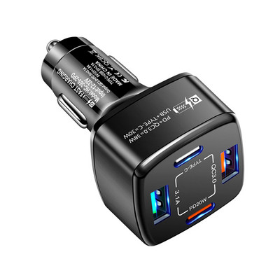 Dual USB C autós töltő Gyorstöltés USB Type C gyorstöltő PD QC3.0 iphone készülékhez Samsung Xiaomi autós telefon töltő adapter KÁBEL