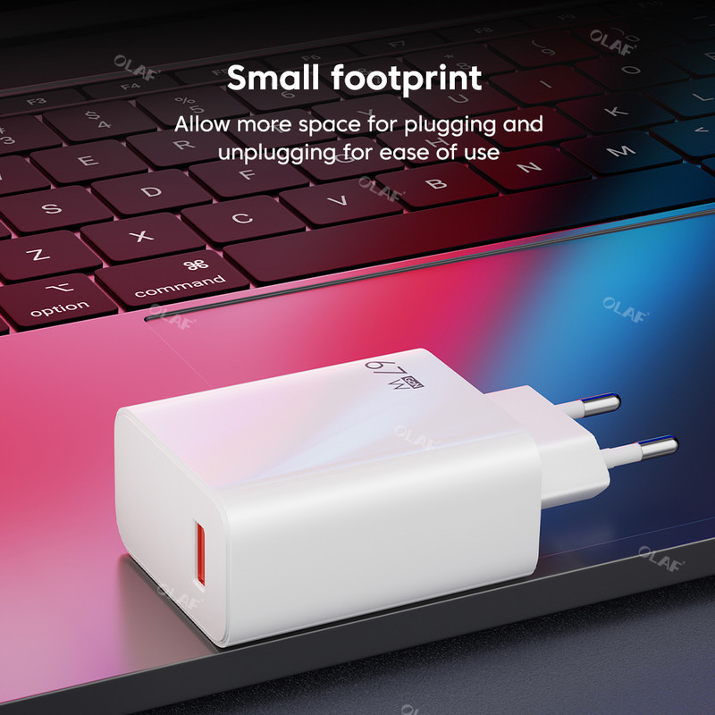 Olaf 67W GaN Adapter punjača Brzi punjač 3.0 QC3.0 Zidni USB punjač za mobilni telefon Brzo punjenje za iPhone Xiaomi Huawei