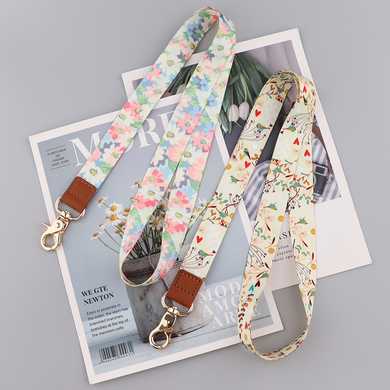 LX1113 Cvijeće Biljke Trake za telefonske trake za ključeve Držač za USB ID bedževi za telefon Uže za vješanje Kabel za ključeve Ruža Privjesak za ključeve Trake za vrat Pokloni