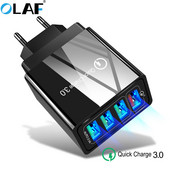 OLAF 3.1A 4 portos USB töltő Quick Charge 3.0 Samsung iPhone XiaoMi huawei fali mobiltelefon univerzális adapter gyorstöltés