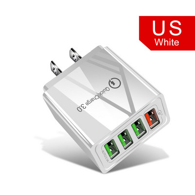 OLAF 3.1A 4 portos USB töltő Quick Charge 3.0 Samsung iPhone XiaoMi huawei fali mobiltelefon univerzális adapter gyorstöltés
