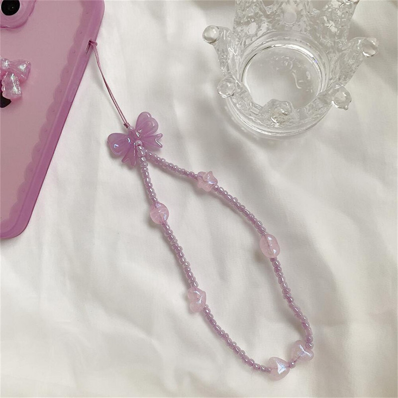 Svježi remen za mobilni telefon, narukvica, prozirni kristalni leptiri, perle, kabel za vješanje, ruksak za mobitel, privjesak, mala užeta