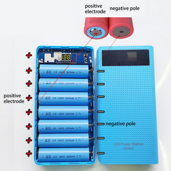Универсален мобилен захранващ калъф, ергономичен, повтарящ се резервен, подвижна кутия за батерии 18650 Кутия за батерии 18650 Обществено място