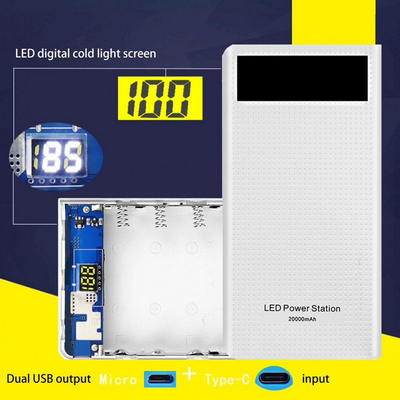 Univerzalna mobilna kutija za napajanje, ergonomska ponovljiva zamjena, uklonjiva kutija za baterije 18650 Kutija za baterije 18650 Javno mjesto