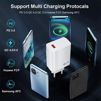 67W USB зарядно Бързо зареждане QC 5.0 Универсален захранващ адаптер за iPhone Xiaomi Huawei Samsung Realme GAN Зарядни устройства за мобилни телефони