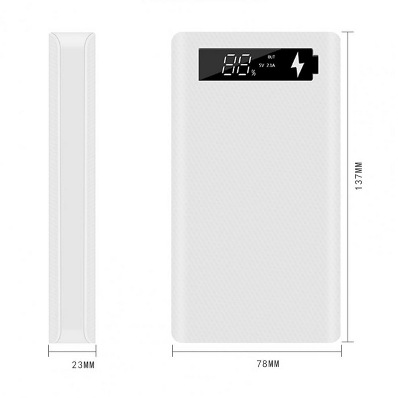 M6 Power Bank kutija, kompaktna, izdržljiva s LED svjetlom, dva USB priključka, 18650 punjač baterija, DIY kutija, Power Bank školjka, svjetleća