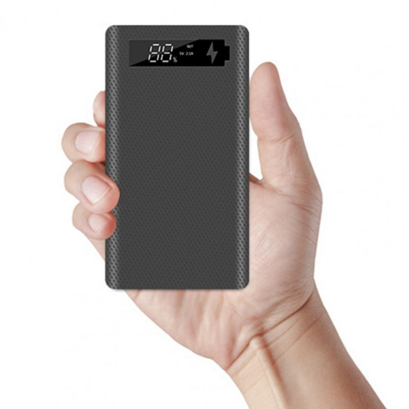 M6 Power Bank kutija, kompaktna, izdržljiva s LED svjetlom, dva USB priključka, 18650 punjač baterija, DIY kutija, Power Bank školjka, svjetleća