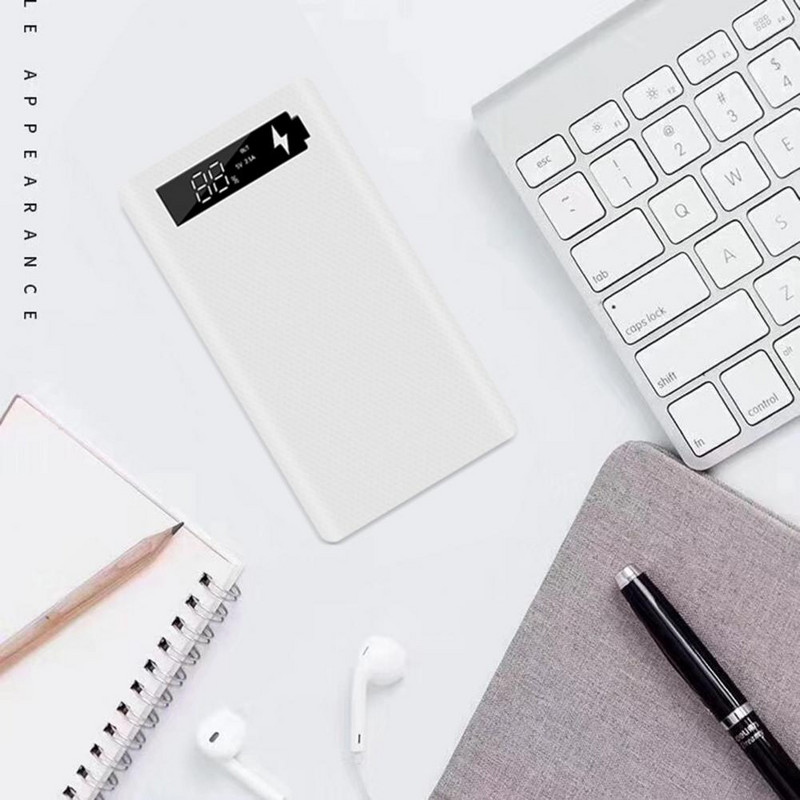 M6 Power Bank kutija, kompaktna, izdržljiva s LED svjetlom, dva USB priključka, 18650 punjač baterija, DIY kutija, Power Bank školjka, svjetleća