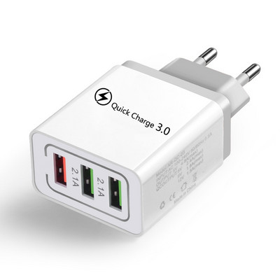 5V 3A USB töltő Gyorstöltő 3.0 QC 3.0 gyorstöltő adapter 3 USB mobiltelefon töltő iphone XR XS Max X 7 8 töltőhöz
