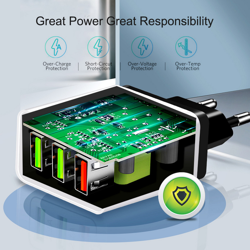 5V 3A USB punjač Quick Charge 3.0 QC 3.0 Adapter za brzo punjenje 3 USB punjača za mobitele za iphone XR XS Max X 7 8 Punjači