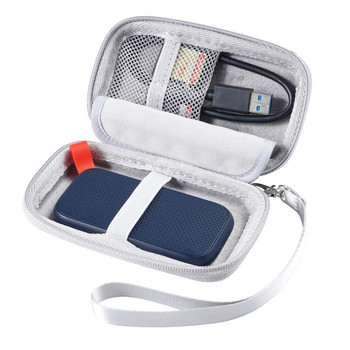 Φορητό σκληρό για SanDisk E30 E81 SSD Ταξιδιωτικές προστατευτικές τσάντες αποθήκευσης με διχτυωτή εσωτερική τσέπη αντικραδασμική SSD