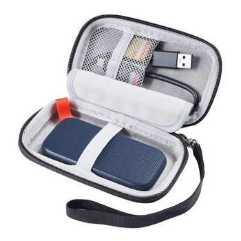 Преносим твърд за SanDisk E30 E81 SSD Пътуващи защитни чанти за съхранение с мрежест вътрешен джоб Удароустойчив SSD