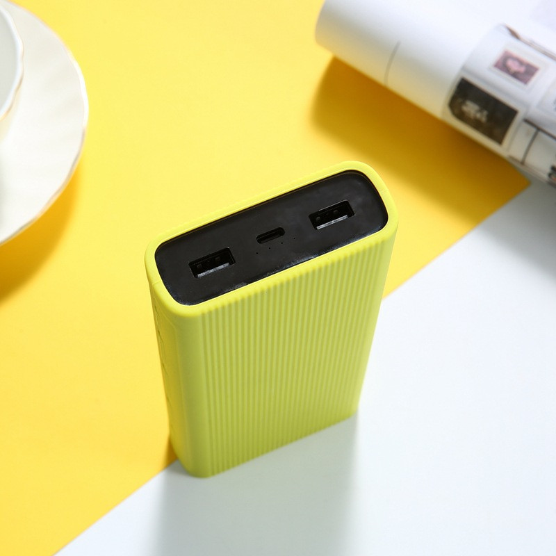 Silikono apsauginis dėklo dangtelis, skirtas Xiaomi Powerbank 10000mAh dviejų USB prievadų Skin Shell rankovės apsauginis dangtelis