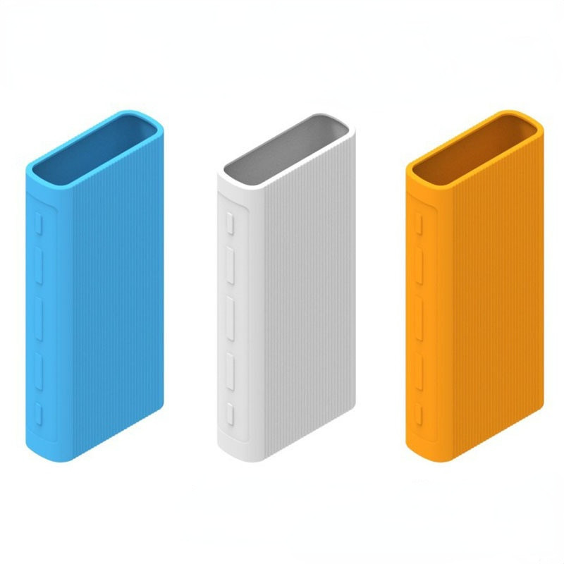 Silikono apsauginis dėklo dangtelis, skirtas Xiaomi Powerbank 10000mAh dviejų USB prievadų Skin Shell rankovės apsauginis dangtelis