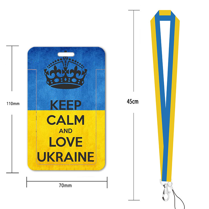 Prilagodite svoju vlastitu osobnu iskaznicu Dodaci za vješanje za osobne iskaznice Ukrajinska zastava Državna pločica Gumeni držač kartice za privjesak remen za ključeve