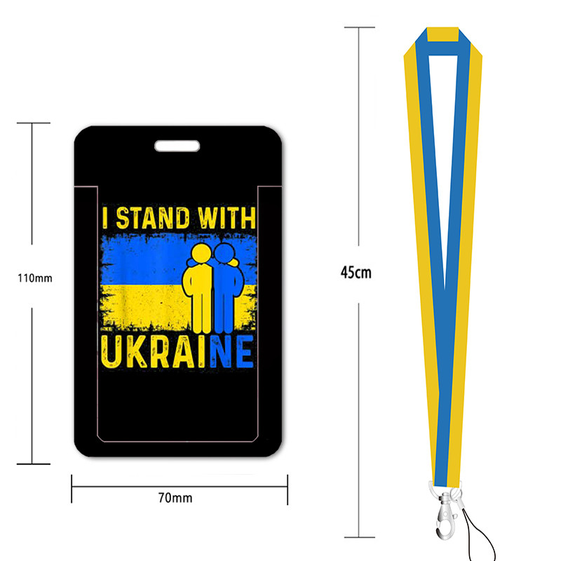 Prilagodite svoju vlastitu osobnu iskaznicu Dodaci za vješanje za osobne iskaznice Ukrajinska zastava Državna pločica Gumeni držač kartice za privjesak remen za ključeve
