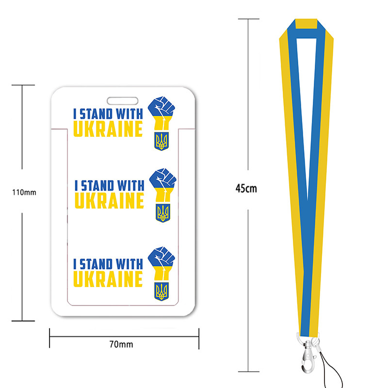 Prilagodite svoju vlastitu osobnu iskaznicu Dodaci za vješanje za osobne iskaznice Ukrajinska zastava Državna pločica Gumeni držač kartice za privjesak remen za ključeve
