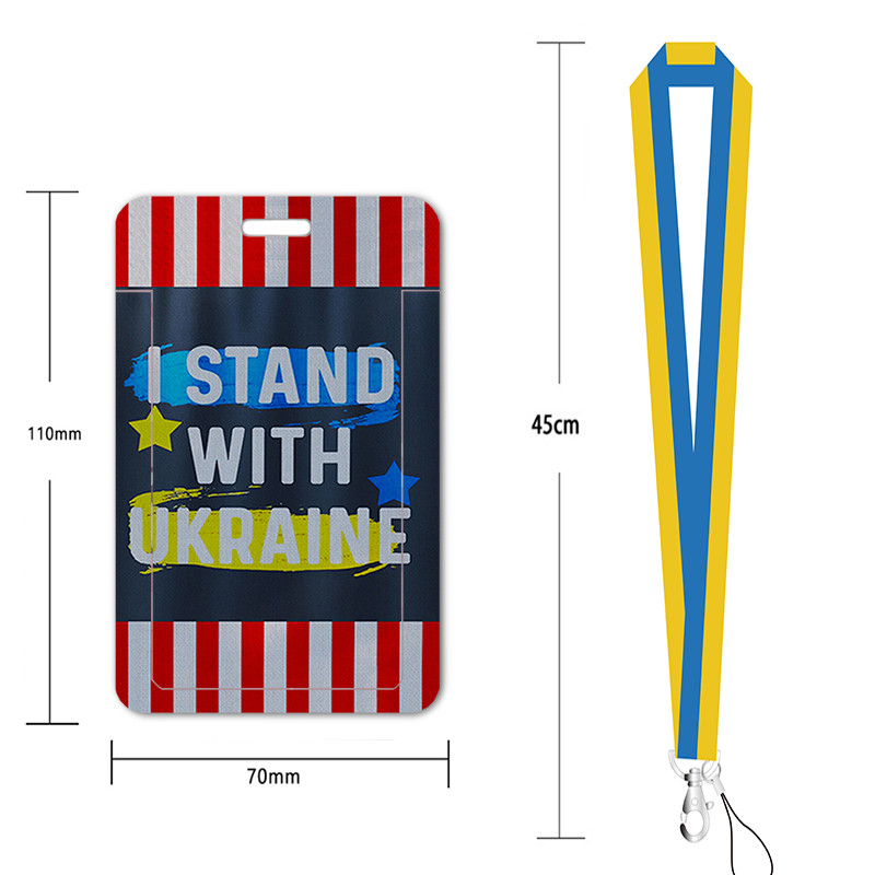Prilagodite svoju vlastitu osobnu iskaznicu Dodaci za vješanje za osobne iskaznice Ukrajinska zastava Državna pločica Gumeni držač kartice za privjesak remen za ključeve