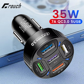 5 portos 35 W-os USB autós töltő Gyorstöltés iPhone Xiaomi Huawei Samsung QC3.0 mobiltelefon töltő autós adapterben