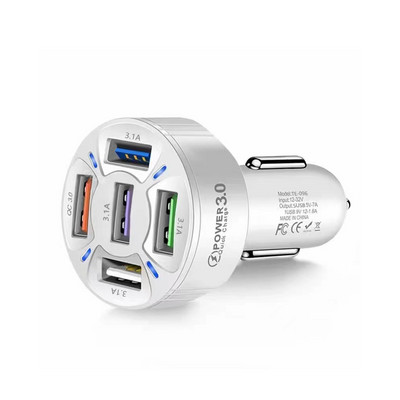 5 portos 35 W-os USB autós töltő Gyorstöltés iPhone Xiaomi Huawei Samsung QC3.0 mobiltelefon töltő autós adapterben