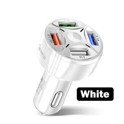 5 portos 35 W-os USB autós töltő Gyorstöltés iPhone Xiaomi Huawei Samsung QC3.0 mobiltelefon töltő autós adapterben