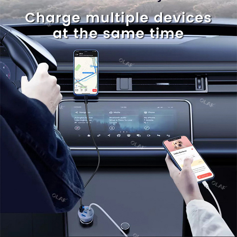 5 priključaka 35W USB auto punjač za brzo punjenje za iPhone Xiaomi Huawei Samsung QC3.0 punjač za mobitel u automobilu adapter