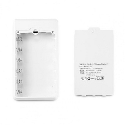 Praktikus újrafelhasználható 6 x 18650 mobil Power Bank héj, nagy kapacitású, erős zseblámpával ellátott Power Bank ház okostelefonhoz
