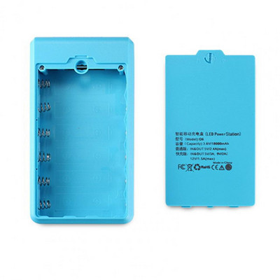 Praktikus újrafelhasználható 6 x 18650 mobil Power Bank héj, nagy kapacitású, erős zseblámpával ellátott Power Bank ház okostelefonhoz