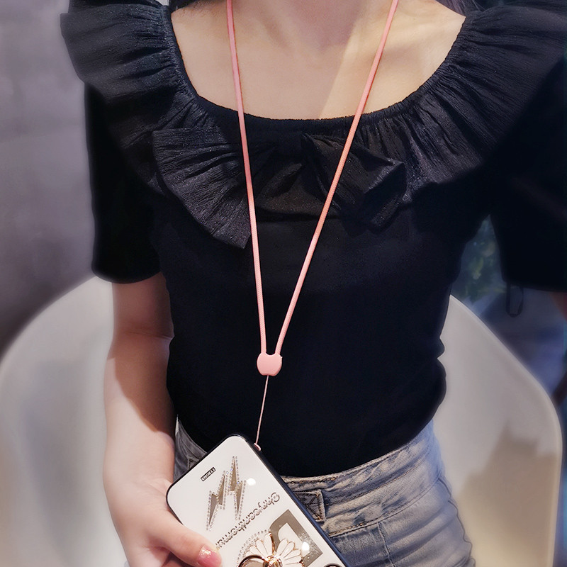 Mobiiltelefonipael pikk vedel silikoonist ripats mugav kaelata mobiiltelefoni ümbris kaelapael ketitropp kaotsiminekuvastane