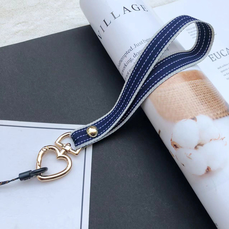 Kratki remen, metalna kopča u obliku srca, remen za mobilni telefon za IPhone, Samsung, Huawei, privjesak za ključeve, narukvice za vješanje, ukrasi od užeta