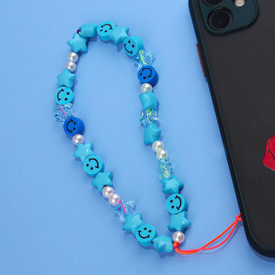 Színes akril gyöngyök Pearl Charm mobiltelefon lánc mobiltelefon szíj elvesztést gátló zsinór iPhone13 mini Pro ékszer csuklópánthoz