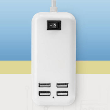 4 USB порта Телефон Зарядно устройство ХЪБ 15W 2A Настолен ЕС/САЩ щепсел Стенен контакт Зареждане Удължителен контакт Захранващ адаптер за iPhone 11
