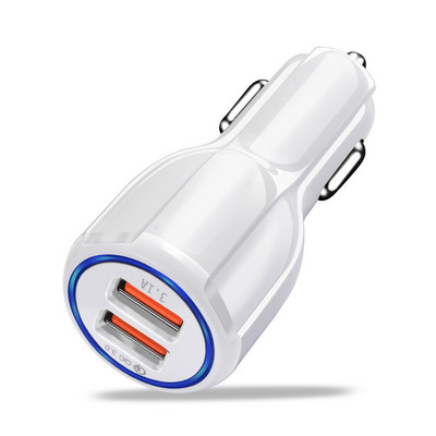 Autós töltő 18W 3.1A Dual USB gyorstöltő QC telefontöltő adapter iPhone 12 11 Pro Max 6 7 8 Xiaomi Redmi Huawei Samsung telefonhoz