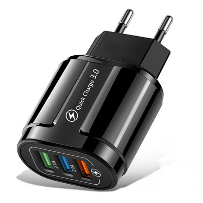 Gyors USB telefontöltő Quick Charge QC 3.0 fali adapter iPhone 13 12 11 Samsung Xiaomi EU US Plug gyorstöltő töltőhöz