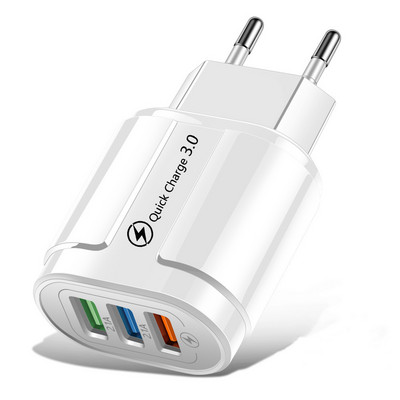 Gyors USB telefontöltő Quick Charge QC 3.0 fali adapter iPhone 13 12 11 Samsung Xiaomi EU US Plug gyorstöltő töltőhöz