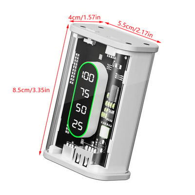 Направи си сам Shell 2*21700 Държач за батерия Калъф за захранваща банка Кутия за съхранение на батерия Бързо зареждане USB Type C Зарядно за мобилен телефон 10000mAh