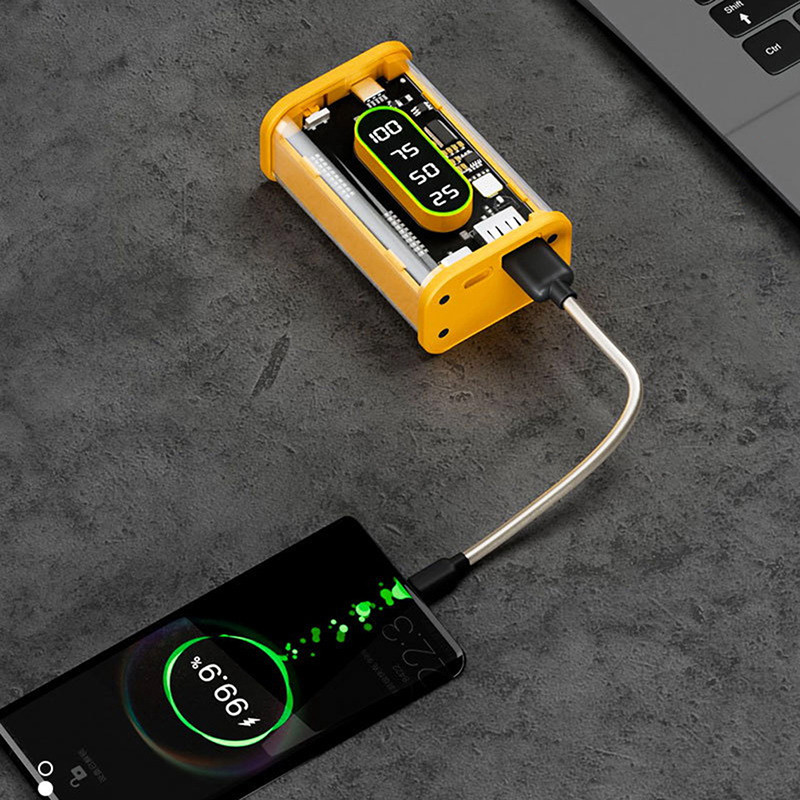 „Pasidaryk pats“ „Shell“ 2*21700 akumuliatoriaus laikiklis Power Bank Dėklas Akumuliatoriaus laikymo dėžutė Greitas įkrovimas USB tipo C mobiliojo telefono įkroviklis 10000 mAh