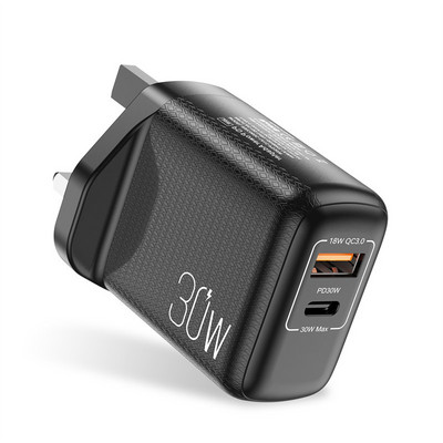 UKGO PD 30W 2 portos EU US UK Plug Fast Charger Adapter iPhone 12 11 Samsung Xiaomi Huawei QC 3.0 mobiltelefon gyorstöltőhöz