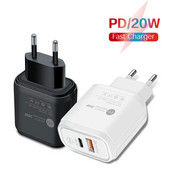20 W-os USB töltő Mobiltelefon töltő Quick Charge 3.0 iphone Xiaomi Samsung Oneplus univerzális adapter 2 portos C típusú töltő