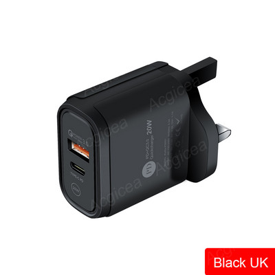 20 W-os USB töltő Mobiltelefon töltő Quick Charge 3.0 iphone Xiaomi Samsung Oneplus univerzális adapter 2 portos C típusú töltő